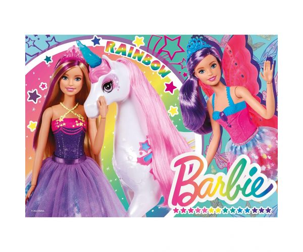 Lumea magică a lui Barbie, puzzle maxi de podea 4x48 piese, 35x25 cm - Lisciani