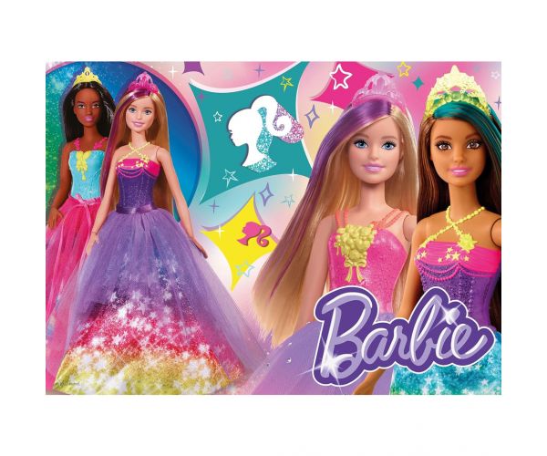 Lumea magică a lui Barbie, puzzle maxi de podea 4x48 piese, 35x25 cm - Lisciani