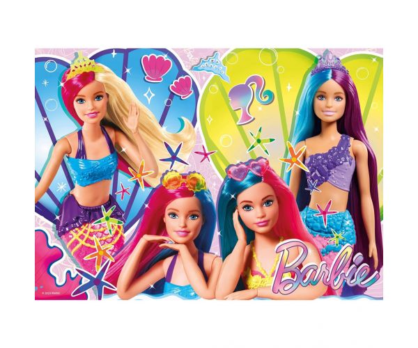 Lumea magică a lui Barbie, puzzle maxi de podea 4x48 piese, 35x25 cm - Lisciani
