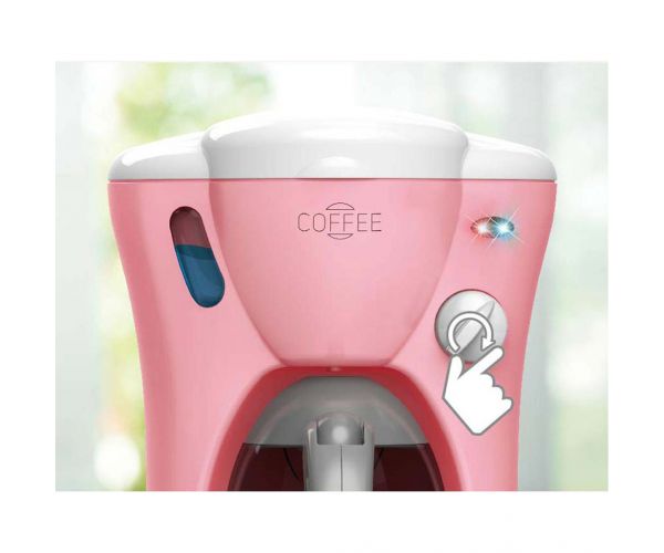 Luna: Aparat de cafea roz Happy Family cu lumină și sunet
