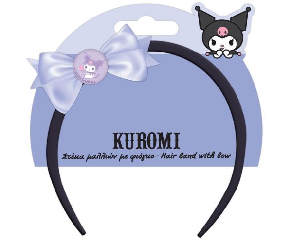 Luna: Bentita de păr cu fundă, model Kuromi