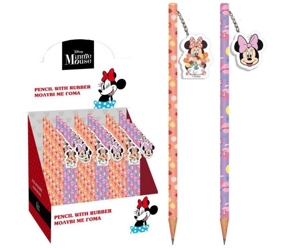 Luna: Creion cu gumă Minnie Mouse, două variante, 1 buc.