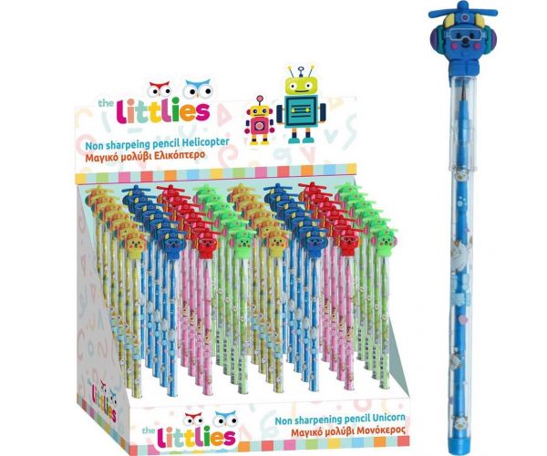 Luna: Creion mecanic The Littlies cu elicopter, diferite modele – 1 bucată