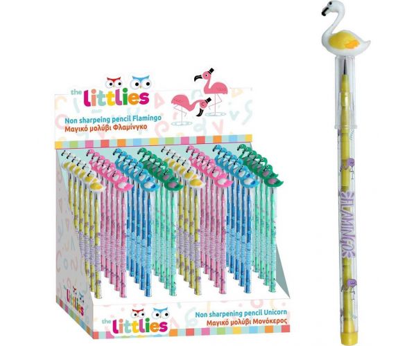 Luna: Creion mecanic pentru copii cu motiv flamingo, diverse modele – 1 bucată