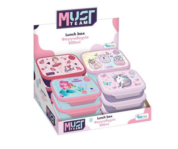 Luna: Cutie de prânz din plastic Must Team pentru fete, disponibilă în mai multe variante, 800 ml, 1 bucată