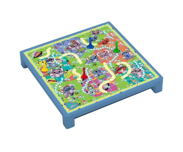 Luna: Disney Stitch 2 az 1-ben társas - Kígyók és létrák és 4-et egy sorba