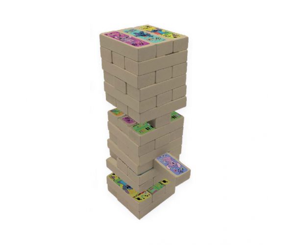 Luna: Disney Stitch 3-în-1 joc de societate - Jenga, Domino și Joc de Memorie