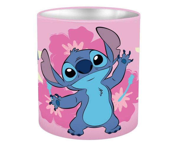 Luna: Disney Stitch suport metalic cilindric pentru instrumente de scris 10x11 cm