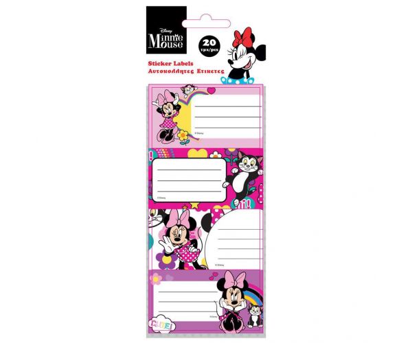 Luna: Etichetă pentru caiet cu Minnie Mouse, set de 20 bucăți
