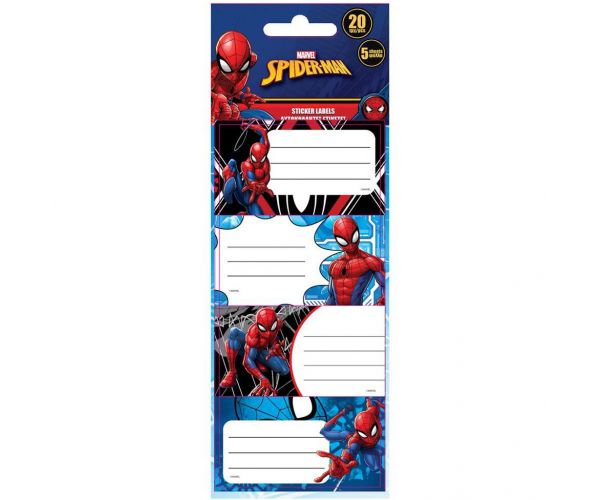 Luna: Etichete pentru caiete Spider-Man, set de 20 bucăți
