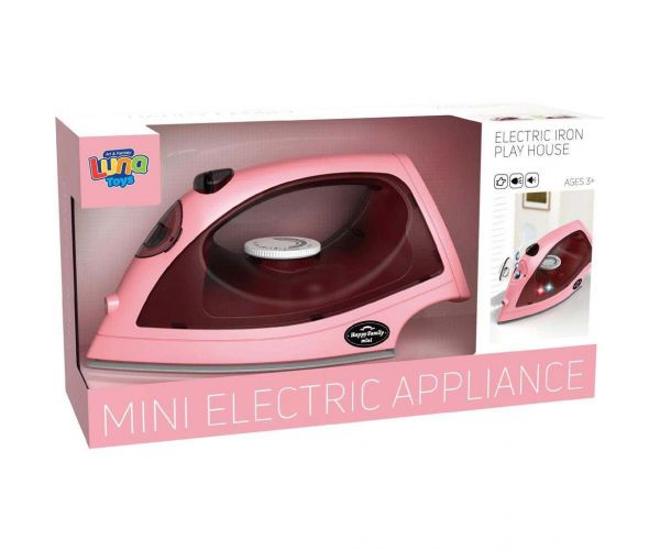 Luna: Fier de călcat electric roz Happy Family cu lumină și sunet