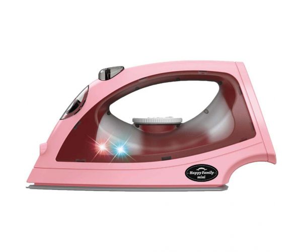 Luna: Fier de călcat electric roz Happy Family cu lumină și sunet