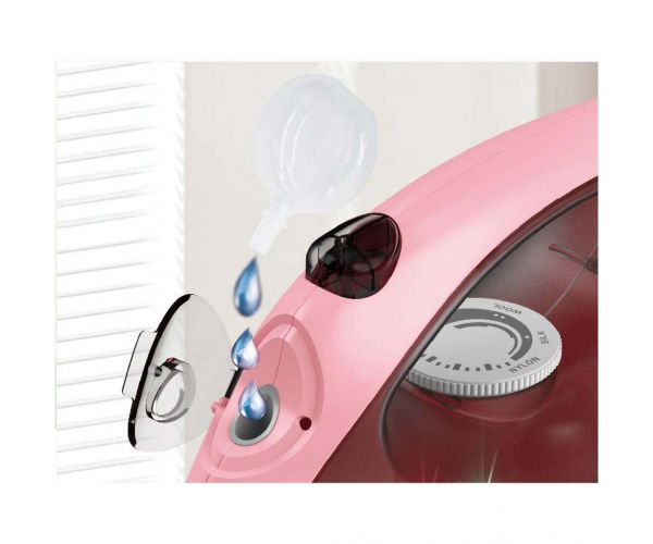 Luna: Fier de călcat electric roz Happy Family cu lumină și sunet