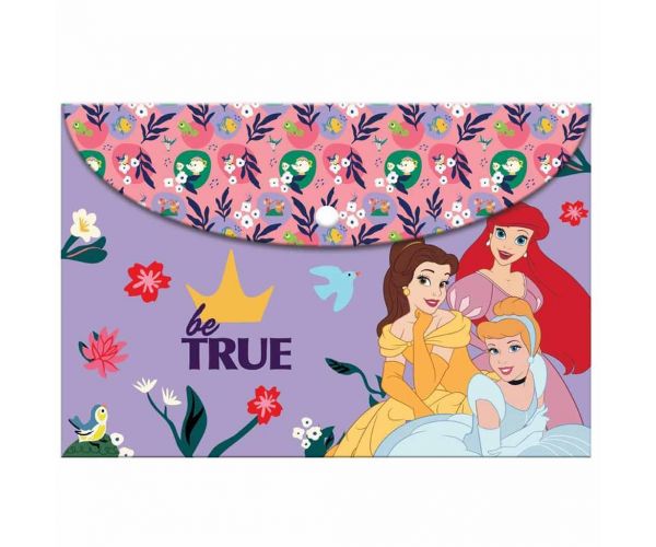 Luna: Mapă de plastic cu capse pentru documente A4 cu prințese Disney