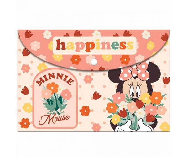 Luna: Mapă de plastic cu capse pentru documente Minnie Mouse, format A4