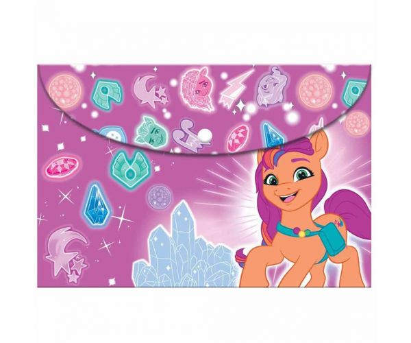 Luna: Mapă de plastic cu capse pentru documente, mărimea A4, cu tema Micul meu ponei.