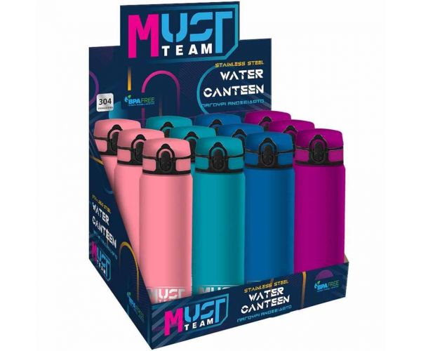 Luna: Must... Sticlă de apă din metal inoxidabil 600ml, disponibilă în mai multe culori, 1 buc.