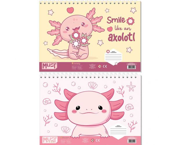 Luna: Must Axolotl caiet de schițe A4, 30 de file, în mai multe variante