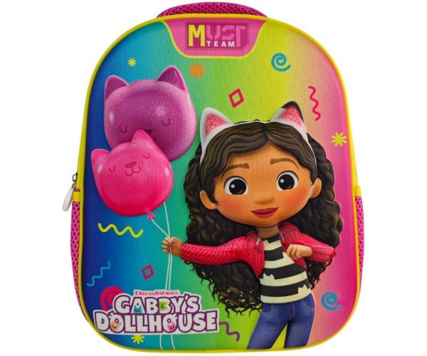 Luna: Must Team rucsac rotunjit pentru grădiniță 3D „Gabi casă de păpuși” 26x10x32 cm