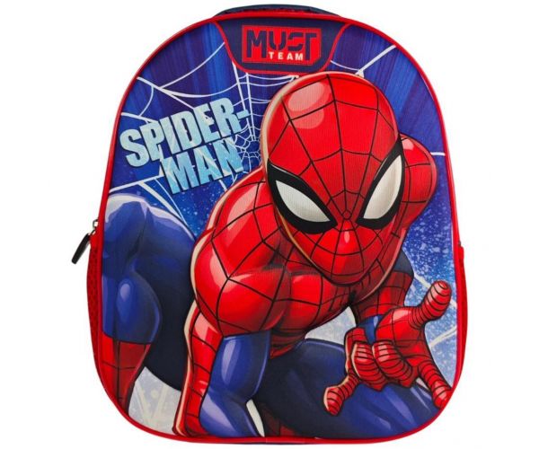 Luna: Must Team rucsac rotunjit pentru grădiniță cu imprimeu Spider-Man 3D 26x10x32 cm