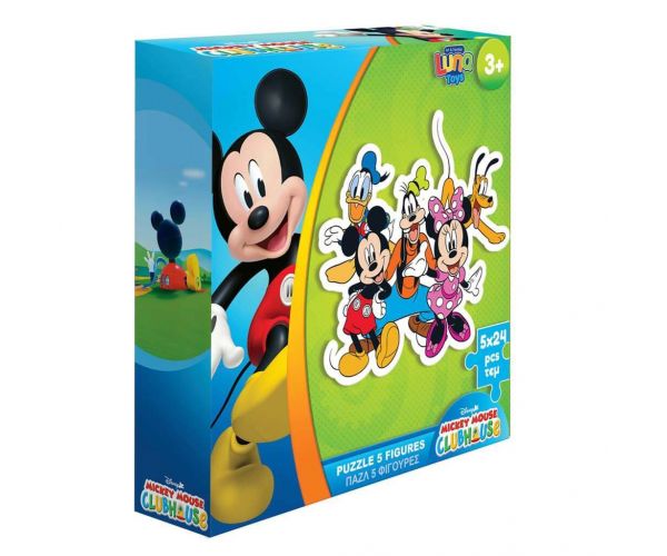 Luna: Puzzle Disney Mickey Mouse și prietenii săi, 5x24 piese
