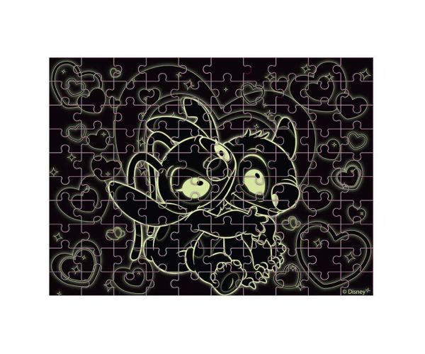 Luna: Puzzle Disney Stitch cu 100 de piese, care strălucește în întuneric