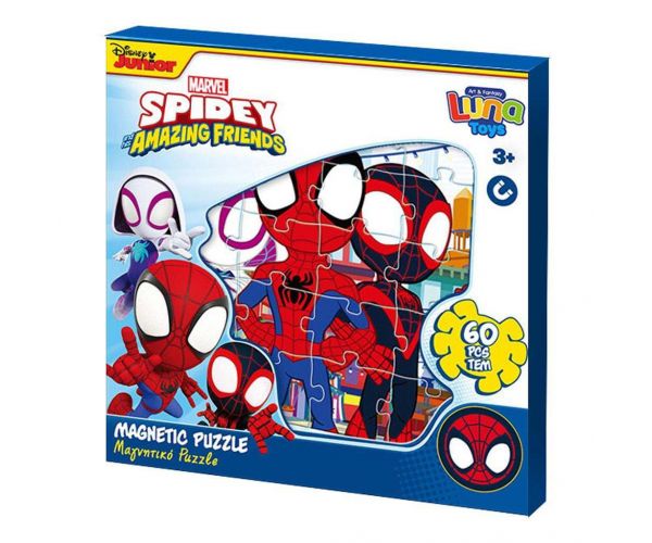 Luna: Puzzle magnetic cu model Spidey și prietenii lui, 3x20 de piese