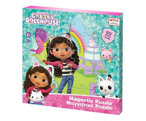 Luna: Puzzle magnetic cu model căsuța lui Gabi, 3x20 piese