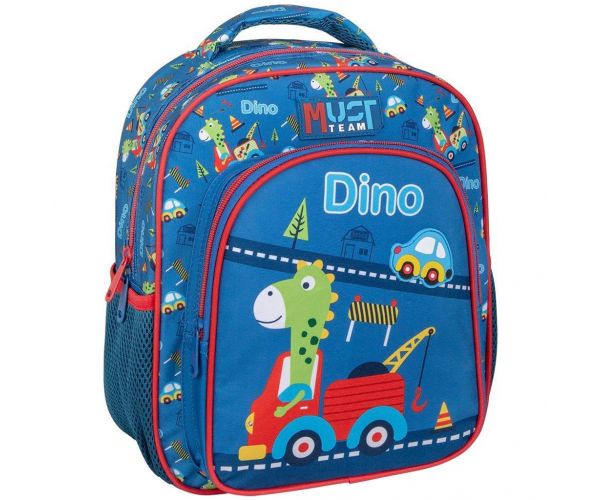 Luna: Rucsac pentru grădiniță Must Team cu dinozauri, rotunjit, cu 2 compartimente, 27x10x31cm