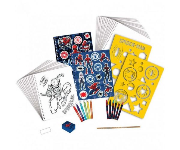 Luna: Set creativ și de papetărie cu model Spider-Man, 45 de piese