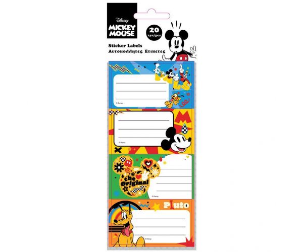 Luna: Set de 20 etichete pentru caiete cu Mickey Mouse și prietenii