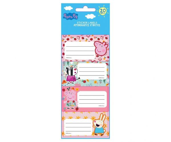Luna: Set de 20 etichete pentru caiete cu Peppa Pig