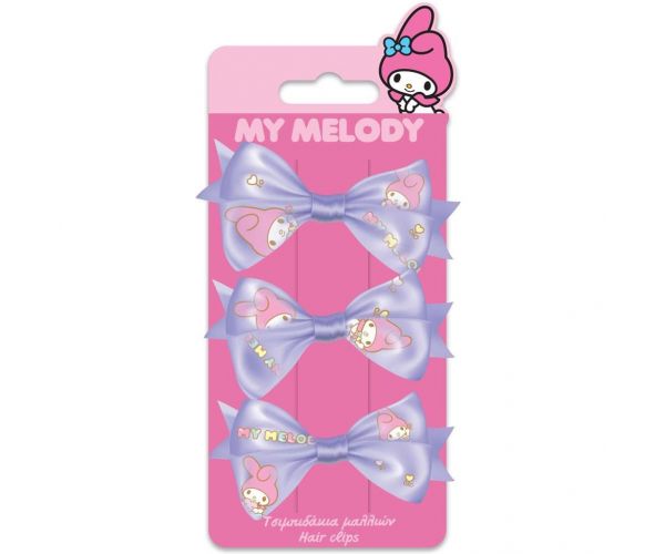 Luna: Set de 3 agrafe de păr cu fundiță My Melody