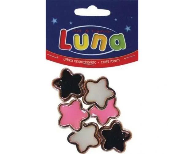 Luna: Set de 6 stele din plastic, 20 mm
