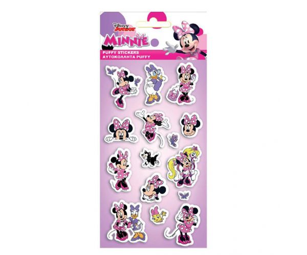 Luna: Set de abțibilduri 3D pufoase cu Minnie Mouse, pe coală de 10x22 cm