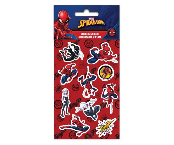 Luna: Set de abțibilduri cu Spider-Man pe coală de 8x12 cm