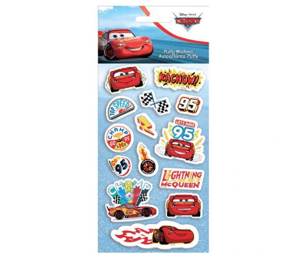 Luna: Set de autocolante 3D Cars pe un format de 10x22 cm