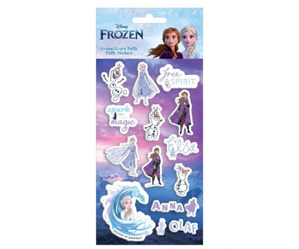 Luna: Set de autocolante 3D pufoase Frozen pe coală de 10x22 cm