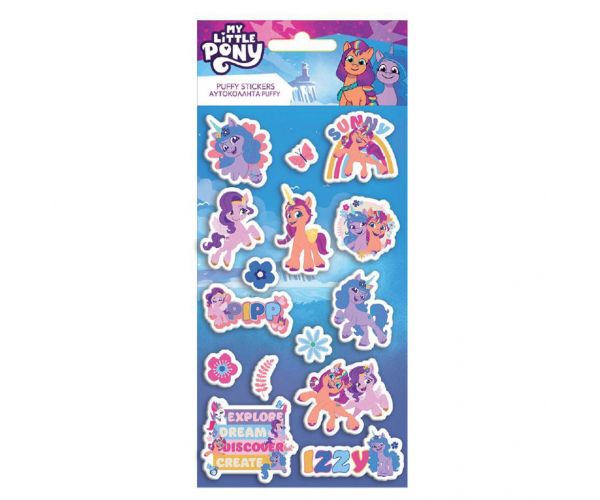 Luna: Set de autocolante 3D pufoase cu Micul Meu Ponei, pe coală de 10x22 cm