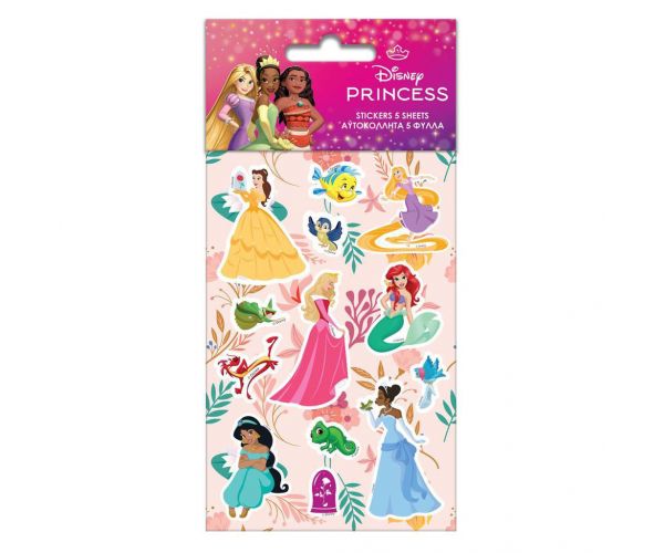 Luna: Disney Hercegnők öntapadós matrica szett 8x12cm-es íven 5db