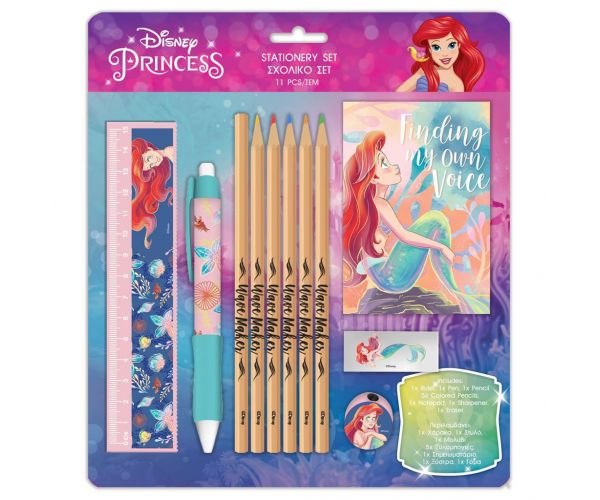 Luna: Set de papetărie Disney Prințese Ariel, 11 piese