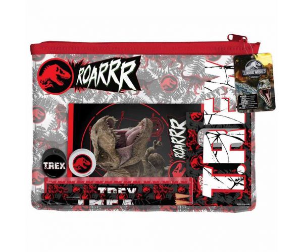Luna: Set de scris cu dinozauri Jurassic World în geantă de PVC