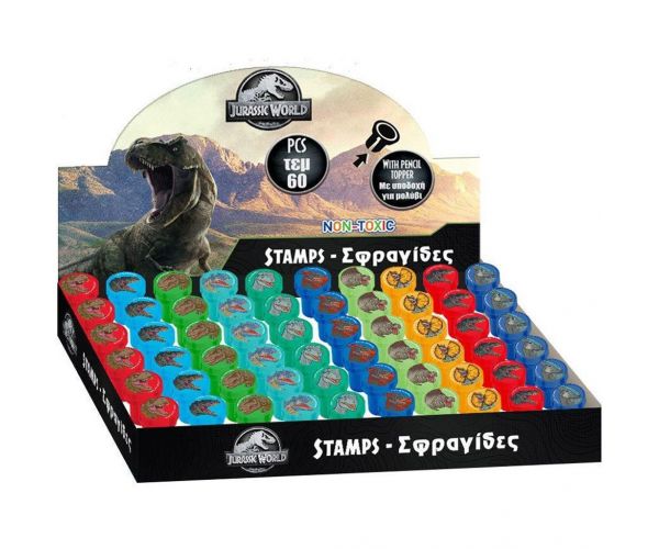 Luna: Ștampilă în formă de capăt de creion cu dinozaur Jurassic World, disponibilă în mai multe variante, 1 bucată
