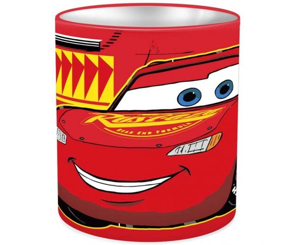 Luna: Suport metalic cilindric pentru instrumente de scris cu Lightning McQueen 10x11cm