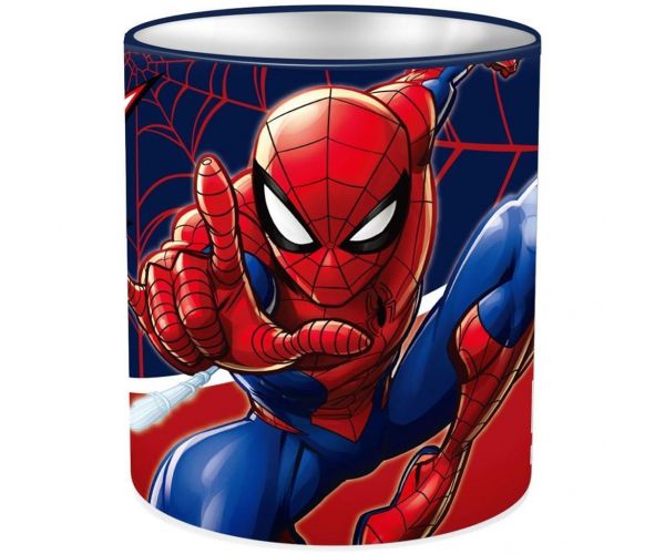 Luna: Suport metalic cilindric pentru instrumente de scris cu Spider-Man, 10x11 cm