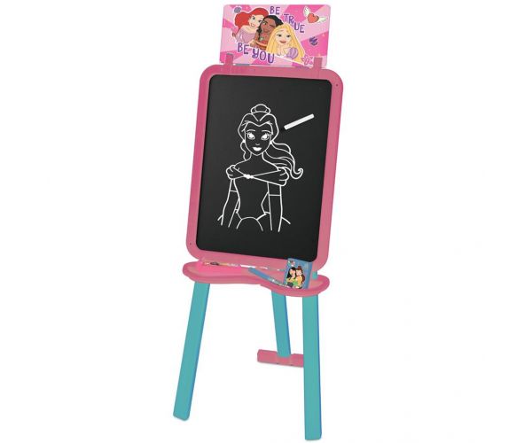 Luna: Tablă de desen 2 în 1 cu prințese Disney, 56x42x6cm, pe suport