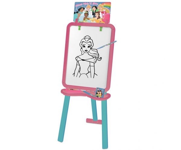 Luna: Tablă de desen 2 în 1 cu prințese Disney, 56x42x6cm, pe suport