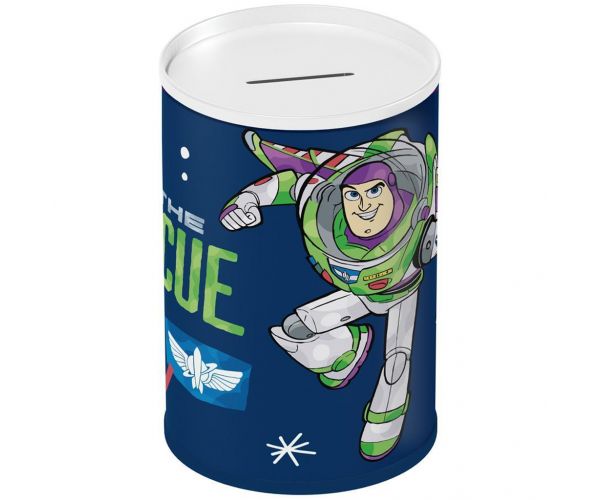 Luna: pușculiță metalică cilindrică cu imprimeu Toy Story, 10x15 cm