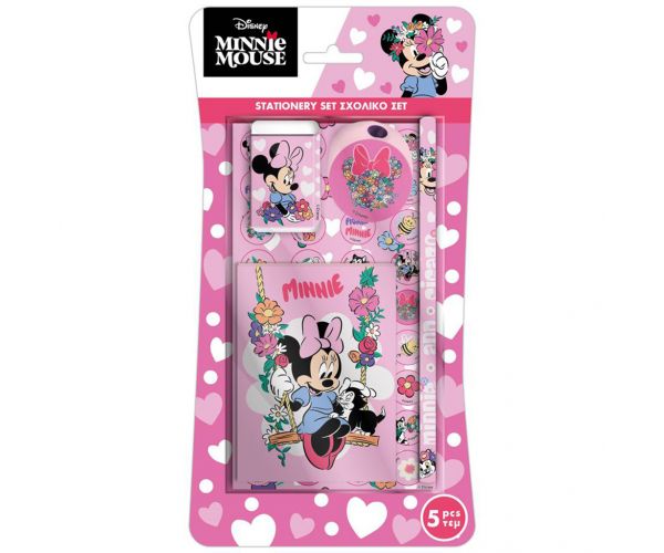 Luna: set de papetărie Minnie Mouse, roz, 5 piese