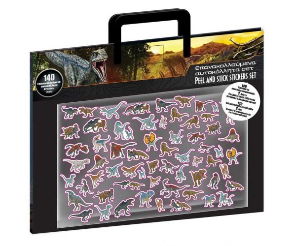Luna: Jurassic World set de autocolante cu 140 de autocolante și 4 imagini de fundal